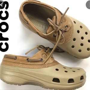 Crocs islander boat shoes leather